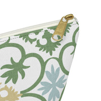 Portugal Tile Accessory Pouch w T-bottom in Green